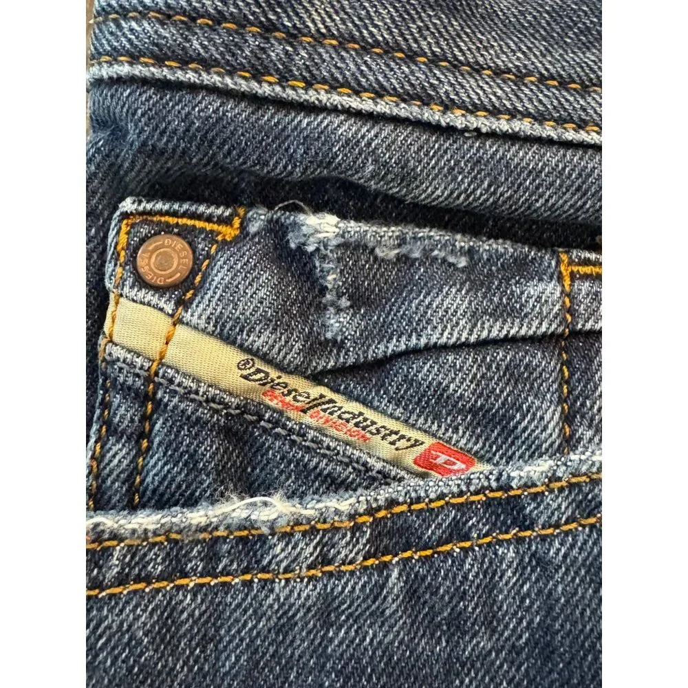 Diesel Zaghor Denim Jeans Mens W29 Blue Straight-Leg Button-Fly Casual Tunisia - Picture 3 of 8